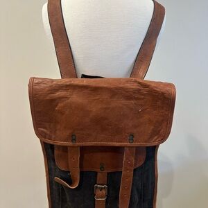 Brown Leather Backpack